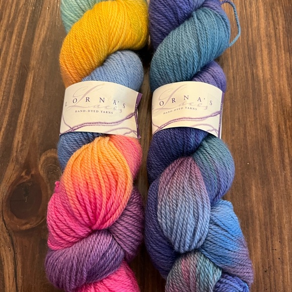 Lot of 2 Lorna's Laces Hand-Dyed Shepard Sport Yarn in “Tahoe” & “Childsplay” - Picture 1 of 2
